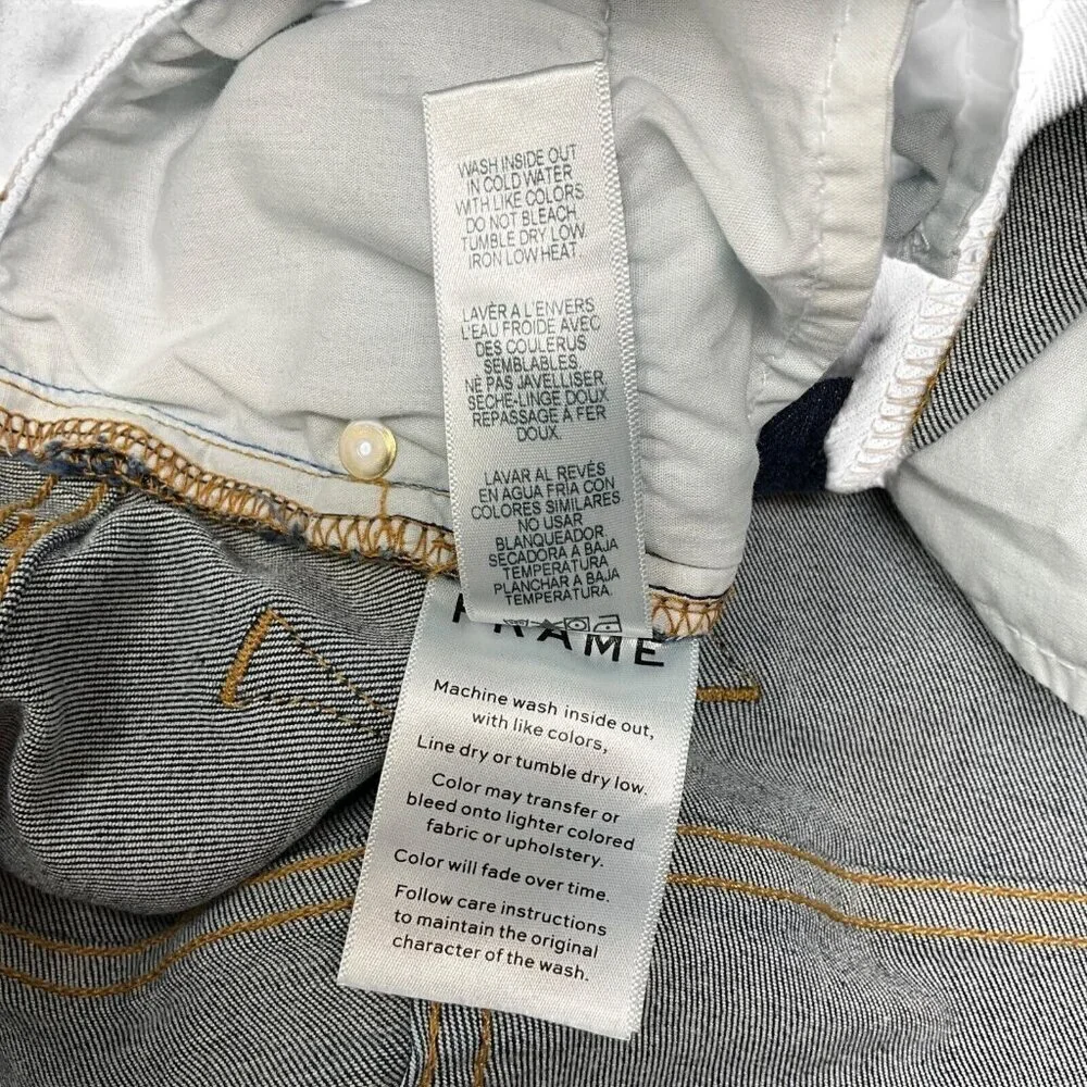 Frame Ali High Rise Cigarette Jeans Grove Street Size 30 Dark Wash Skinny Ankle - Picture 7 of 8